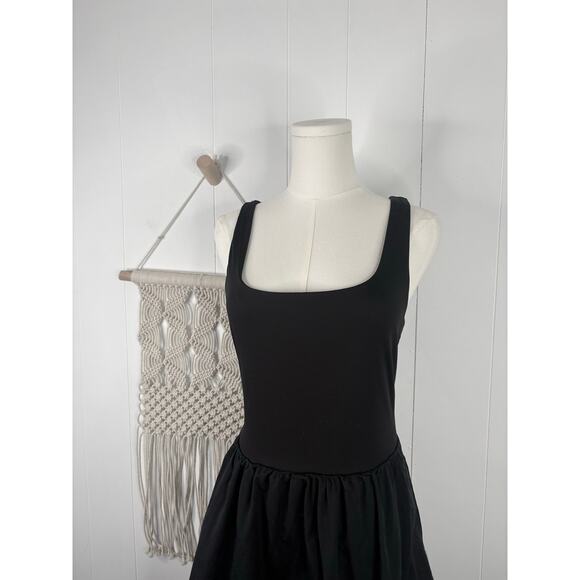 Spanx Black Midi Dress Size Medium Jersey Scoop Neck Tank - Picture 5 of 11